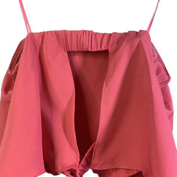 TALULAH Bubble Gum Pink Blouson Spaghetti Strap Wide Leg Jumpsuit‎ - Picture 8 of 16
